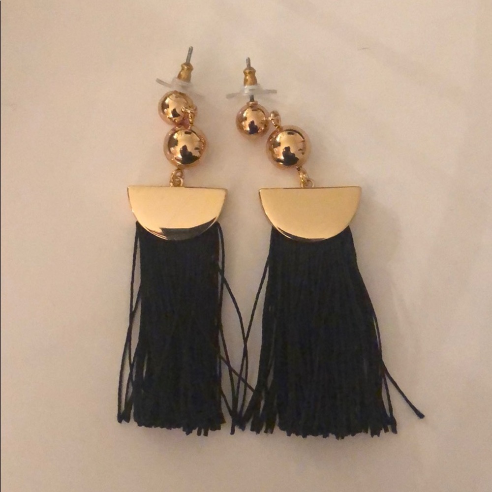 J crew black and gold earrings